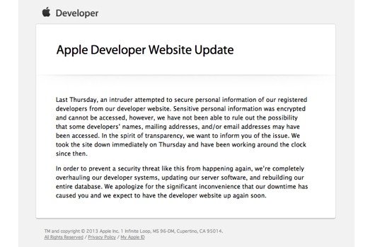 Сайт разработчиков Apple был взломан - Изображение 1 Сайт разработчиков Apple был взломан - Изображение 1