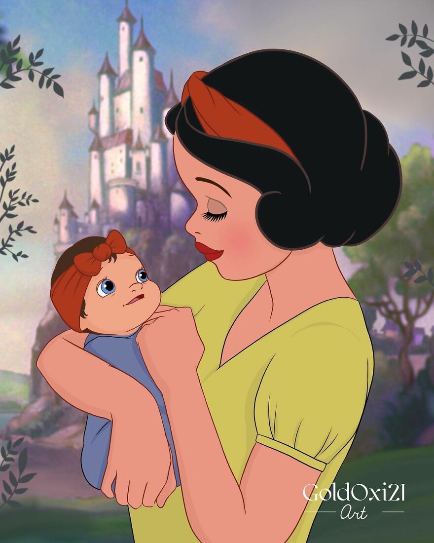 Российская художница изобразила принцесс Disney в виде мам с детьми | Канобу - Изображение 3973